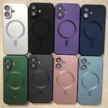 適用蘋果16promax手機殼iphone13帶鏡頭膜14防摔15pro簡約12pro保護套16plus矽膠軟殼11金屬漆磁吸全包新款