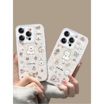 卡通小狗日常適用三星s24ultra手機殼s24+透明s23矽膠s22Ultra全包s21防摔20+新款Galaxy軟s10/s9/s8/s7新款