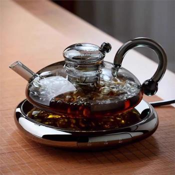 北歐輕奢風大肚財鼠壺超薄電陶爐茶水分離玻璃煮茶壺家用泡茶壺