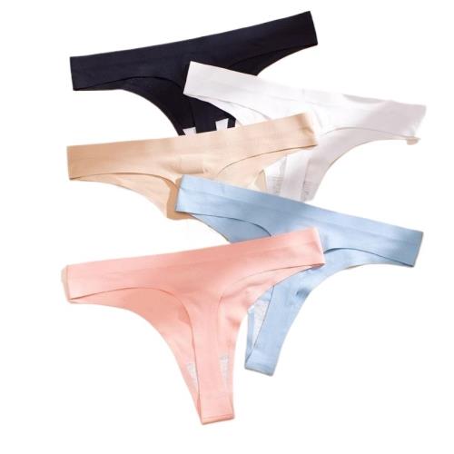 CINVIK冰絲丁字T褲三條裝女士無痕運動健身網孔透氣貼身低腰內褲