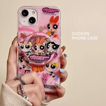 磁吸支架ins適用小米14/13U日系卡通小女警10手機殼紅米Turbo3可愛k70/60/note12t/civi4pro少女款k80/50軟套
