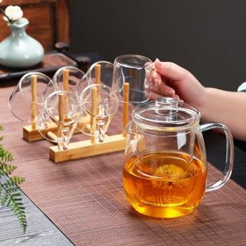 玻璃茶壺家用沖茶器加厚耐熱花茶壺過濾泡茶壺茶水分離杯企鵝壺
