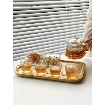 耐高溫玻璃茶具套裝 水果茶水分離過濾泡茶壺茶杯家用養生花茶壺