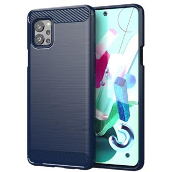 LG Q92 5G|LM-Q920N個性碳纖維拉絲軟矽膠全包防摔滑手機殼保護套