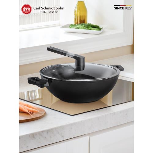 德國CS卡爾不粘鍋炒鍋家用炒菜鍋電磁爐專用燃氣煤氣灶鍋具平底鍋