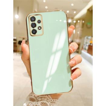 適用於三星A32 5G手機殼Samsung Galaxy A32 5G防摔軟殼SM-A326B保護套SM-A326BR矽膠全包電鍍網紅情侶純外殼
