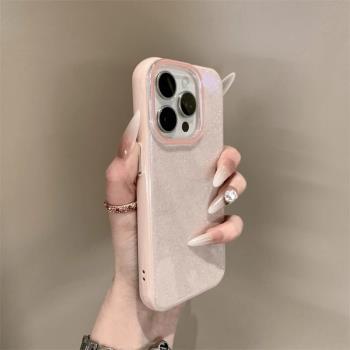 ins高顏值輕奢閃粉iPhone16pro蘋果14手機殼15ProMax新款13高階14pm網紅15潮女pro軟矽膠16promax全包防摔套