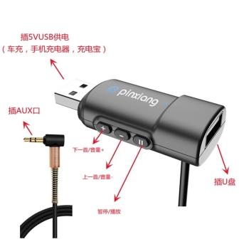 3.5轉換器音響線傳輸線aux轉usb車載u盤車用介面插口接頭母播放器