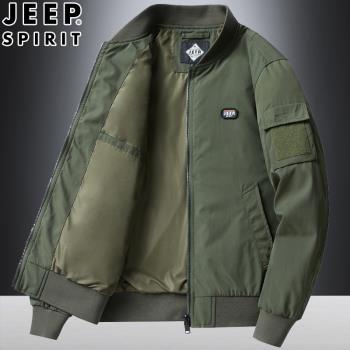 JEEP吉普飛行夾克男裝美式潮流防水工裝多口袋空軍棒球服外套MA1