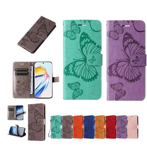 適用于LG K50/Q60手機套壓花蝴蝶保護套翻蓋式皮套軟硅膠外殼全包邊防摔插卡支架男女款時尚個性簡約風ins