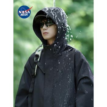 NASA聯名戶外沖鋒衣男春秋季2025新款防風防水外套登山服工裝夾克