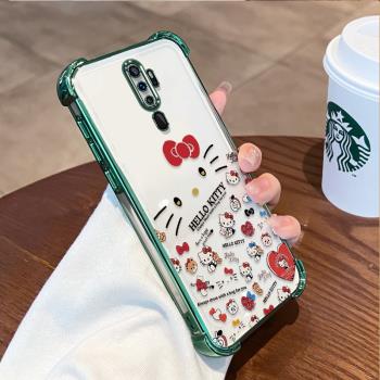 適用OPPOA11x手機殼kitty貓OPPOA9x氣囊加厚四角防摔A11高階可愛保護套A9矽膠軟殼opA11x透明新款卡通外殼女