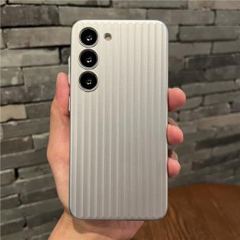 行李箱瓦楞條紋適用三星S23U手機殼三星Galaxy S24Ultra保護套s23+全包防摔S24plus+簡約s24u硬殼男士款超薄