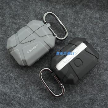 Spigen適用蘋果AirPods 4/3掛鉤保護套隕石紋保護殼Airpods pro2第2代藍牙無線耳機充電盒子防摔戰甲矽膠外殼