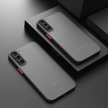 適用三星S21手機殼新款Galaxy S21+親膚磨砂S21FE保護套S21Ultra透明矽膠s21plus鏡頭全包5g防摔外殼撞色情侶