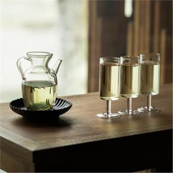 仿宋玻璃茶壺小棗執壺高硼矽耐熱茶具泡綠茶器透明小號花瓶醒酒壺