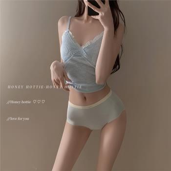 『Hottie』無痕內褲女夏季薄款冰絲少女運動風簡約透氣低腰三角褲