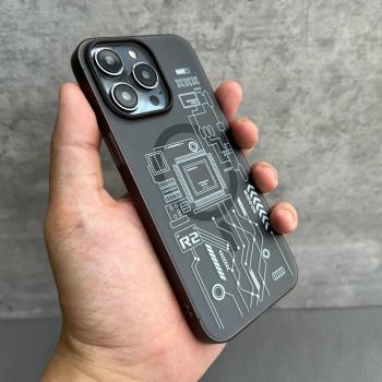 適用蘋果iPhone16/15/14電路板磁吸手機殼12/13promax超薄磨砂硬殼iPhone11個性創意防摔保護套
