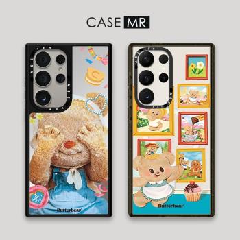 CASE聯名Butterbear黃油小熊適用三星Galaxy S25Ultra亞克力鏡面Samsung S24Ultra潮男S23Plus+防摔保護套