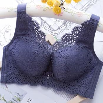 內衣女士小胸聚攏顯大無鋼圈收副乳防下垂性感無痕蕾絲文胸罩套裝