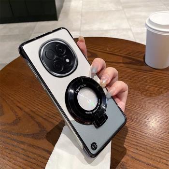 OPPOA5Pro電鍍無邊框新款手機殼時尚適用OPPOA5Pro高階創意磁吸支架超薄散熱透氣透明硬殼簡約防摔半包保護套