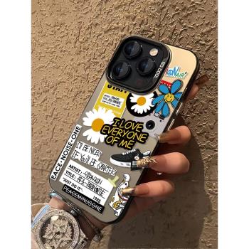 雛菊標簽iPhone15手機殼14promax潮牌13pro全包11防摔12PM保護套XS適用蘋果16ProMax權志龍7/8plus彩銀XR全包
