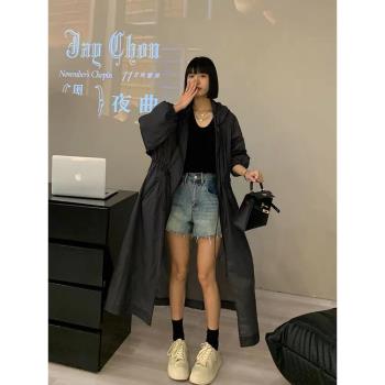 春夏加大碼薄款風衣300斤胖妹港版百搭寬松防曬風ins大衣大外套女
