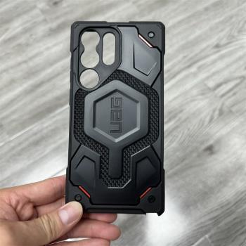 U系適用三星S25ultra港風軍工防摔磁吸手機殼s23plus+高階感s24+碳纖維全包保護套magsafe無線充皮紋外殼