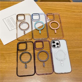 透明磁吸無線充電適用iphone14pro手機殼蘋果14proMax簡約風13por新款防摔亞克力/抖音爆款12保護套plus男女