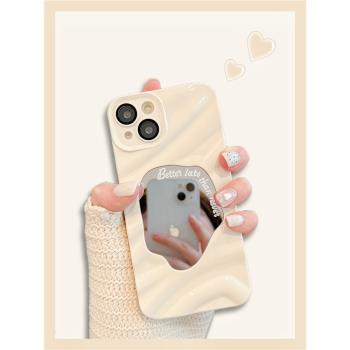 適用iphone13/16pro手機殼蘋果14promax簡約ins純色15鏡面11自帶鏡頭膜12輕奢高階感女款13promax矽膠14pro軟