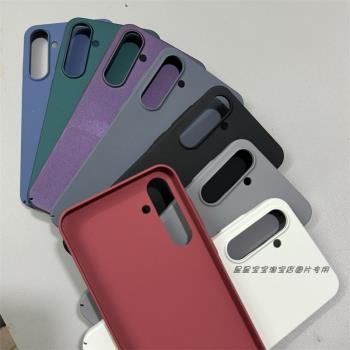 適用三星A55/54全包大孔手機殼超薄磨砂抗指紋防摔真磨砂塑膠硬殼學生高階a35/34不頂膜保護套