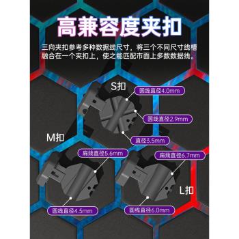 柚貍磁吸理線器桌面數據線收納整理手機充電線集線器車載固定卡扣