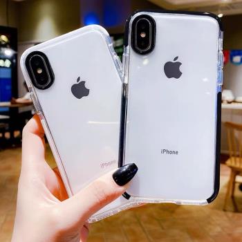 ins風簡約高階感15pro適用蘋果X/Xr手機殼8p矽膠6防摔iphone11/7plus透明情侶SE女XsMax/12/13/14promax全包