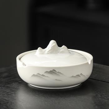火鍋硯臺書法專用帶蓋陶瓷保濕墨碟不幹墨毛筆墨汁墨盒墨海火鍋硯