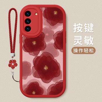 適用三星S21手機殼全包防摔S21plus新款保護套S21ultra潮牌個性山茶s20+女款高階時尚s20網紅爆款5G矽膠軟殼