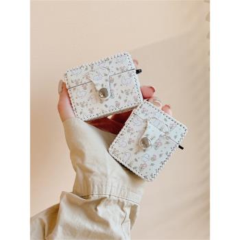 ins碎花小兔適用airpodspro保護套連體蘋果airpods3耳機套三代airpodspro2皮質軟殼5代無線藍牙耳機盒4代女款