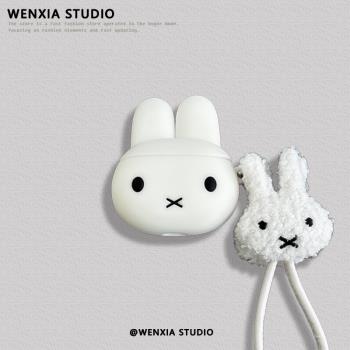 立體卡通可愛兔子公仔掛繩適用Airpods4保護套Airpods2/3代蘋果無線藍牙耳機套AirpodsPro矽膠套日韓新款少女
