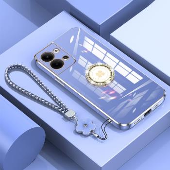 適用opporeno13手機殼reno13pro保護oppo電鍍矽膠套5g全包防摔男PKM110軟PKK帶支架0pp0新款reon女135g帶手繩