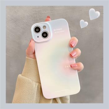 適用於蘋果14promax手機殼新款iphone13高階感11pr簡約12撞色暈染8plus極簡7男x潮流xs女款15小眾max軟保護套
