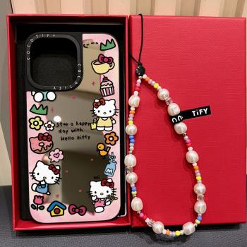 CASE粉色小甜品Kitty貓適用蘋果16promax手機殼iphone15pro鏡面MagSafe磁吸14plus卡通13日韓可愛12保護套女