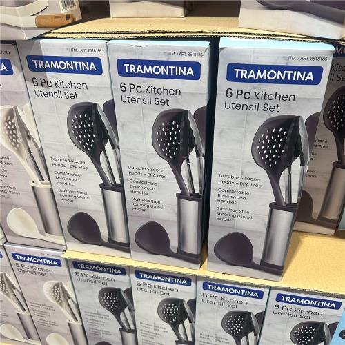 Costco代購查蒙蒂納廚具6件套硅膠鍋鏟漏勺湯勺密勺食品夾金屬桶
