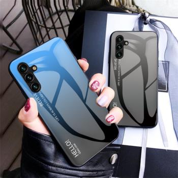 適用三星A54手機殼新款玻璃套5G版矽膠保護殼samsunga全包防摔galaxya54網紅男女a545g彩繪圖案軟外殼samsung