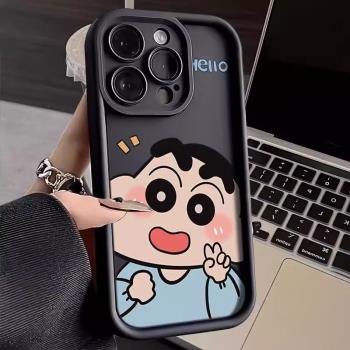 蠟筆小新適用iPhone13pro手機殼16plus蘋果15卡通14promax可愛12mini防摔11全包8p新款7plus鏡頭保護軟xs女xr