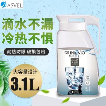 日本ASVEL冷水壺大容量 冰水壺塑膠家用大水壺密封冰箱茶壺涼水壺