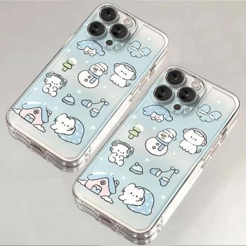 冬日雪人貓咪適用三星a55/a54手機殼矽膠a53a35a34a25卡通個性a15a14a13新款情侶s24ultra全包s22+防摔s23fe