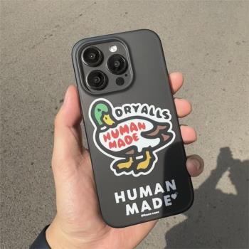 潮牌創意鴨子適用iphone16pro蘋果16ProMax手機殼15透黑14plus磨砂情侶13防摔15pro保護套12軟殼11潮流16