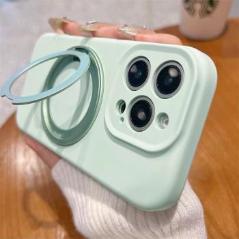【真液態 強磁吸】Magsafe磁吸360旋轉支架蘋果16Pro矽膠適用iPhone15promax自由環手機殼14全包防摔ip保護套