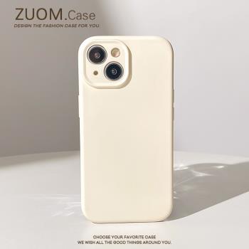 zuom 創意臻品液態古董白14適用iPhone15手機殼蘋果13新款iPhone11promax女款12矽膠mini防摔保護套16全包s軟