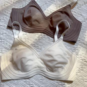 無痕兔耳杯內衣女薄款透氣顯小軟支撐收副乳防下垂無鋼圈文胸罩