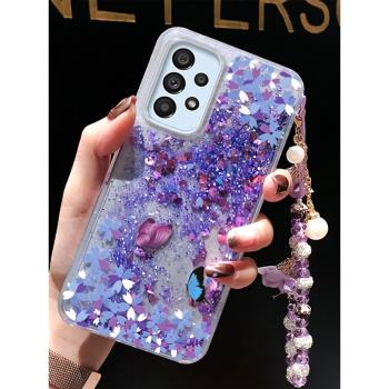 適用於三星GalaxyA54手機殼A55矽膠A53液體A50S流沙A30奢華A33防摔A34三星A32三星A35三星A73手鏈A30S